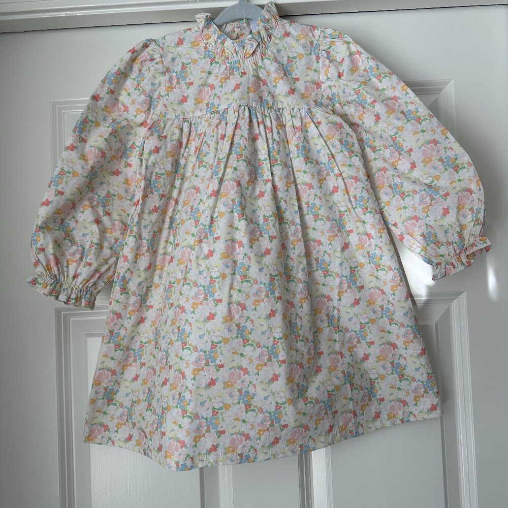 NWOT Long Sleeve Floral Ruffle Neck Dress